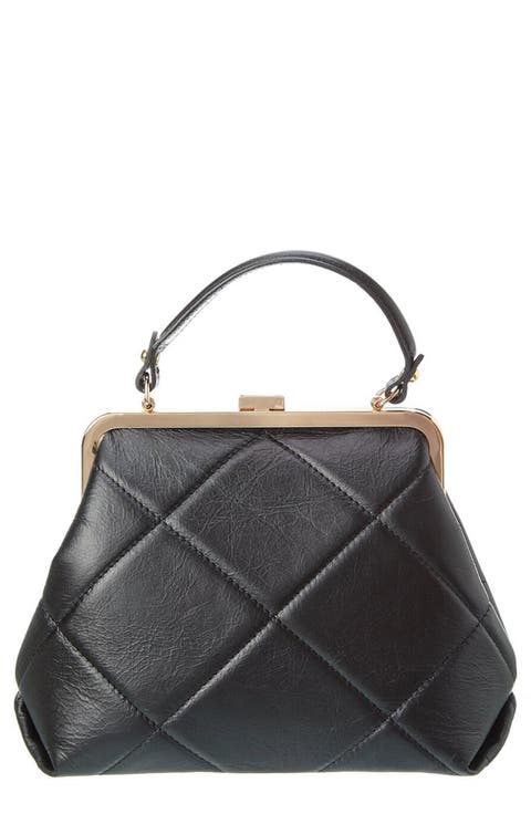 Diamond Quilt Satchel Bag