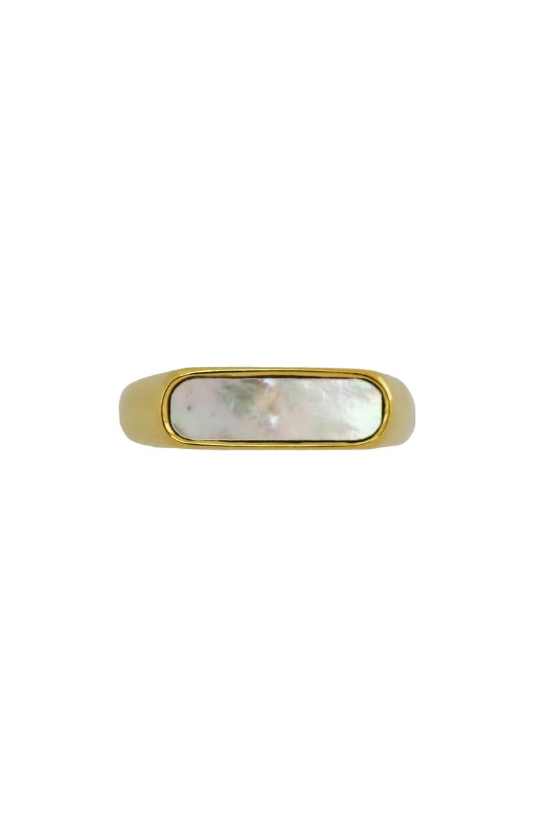 Gender Inclusive Mother-of-Pearl Ring, Alternate, color, GOLD/YELLOW