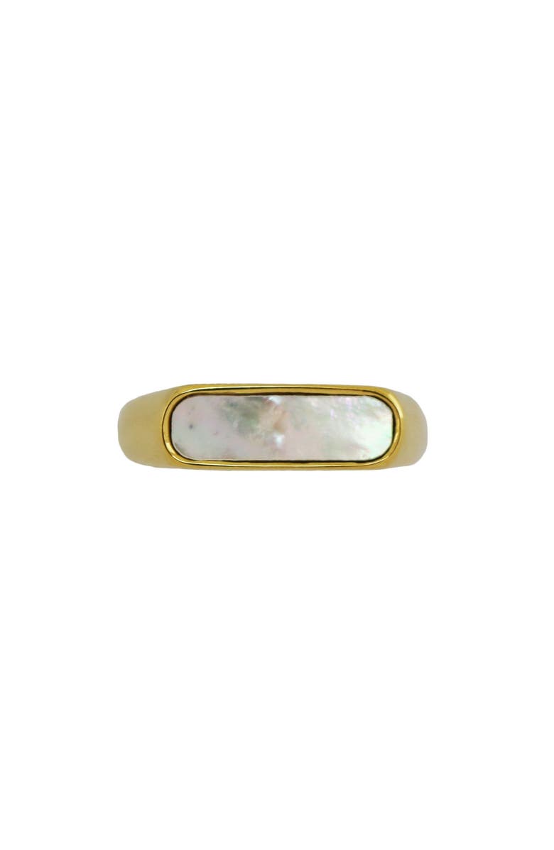 REBL Gender Inclusive Mother-of-Pearl Ring, Alternate, color, Gold/Yellow