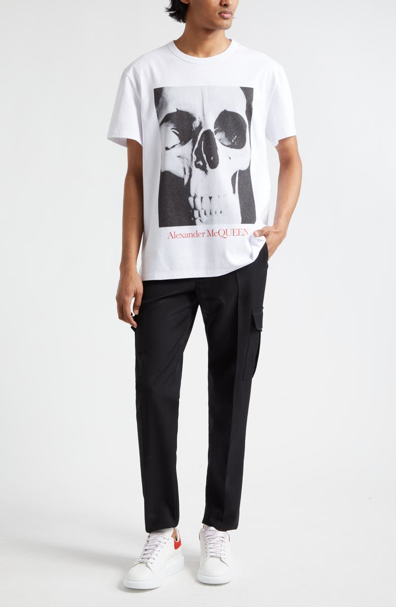 McQueen Skull Photo Graphic T-Shirt, Alternate, color, 