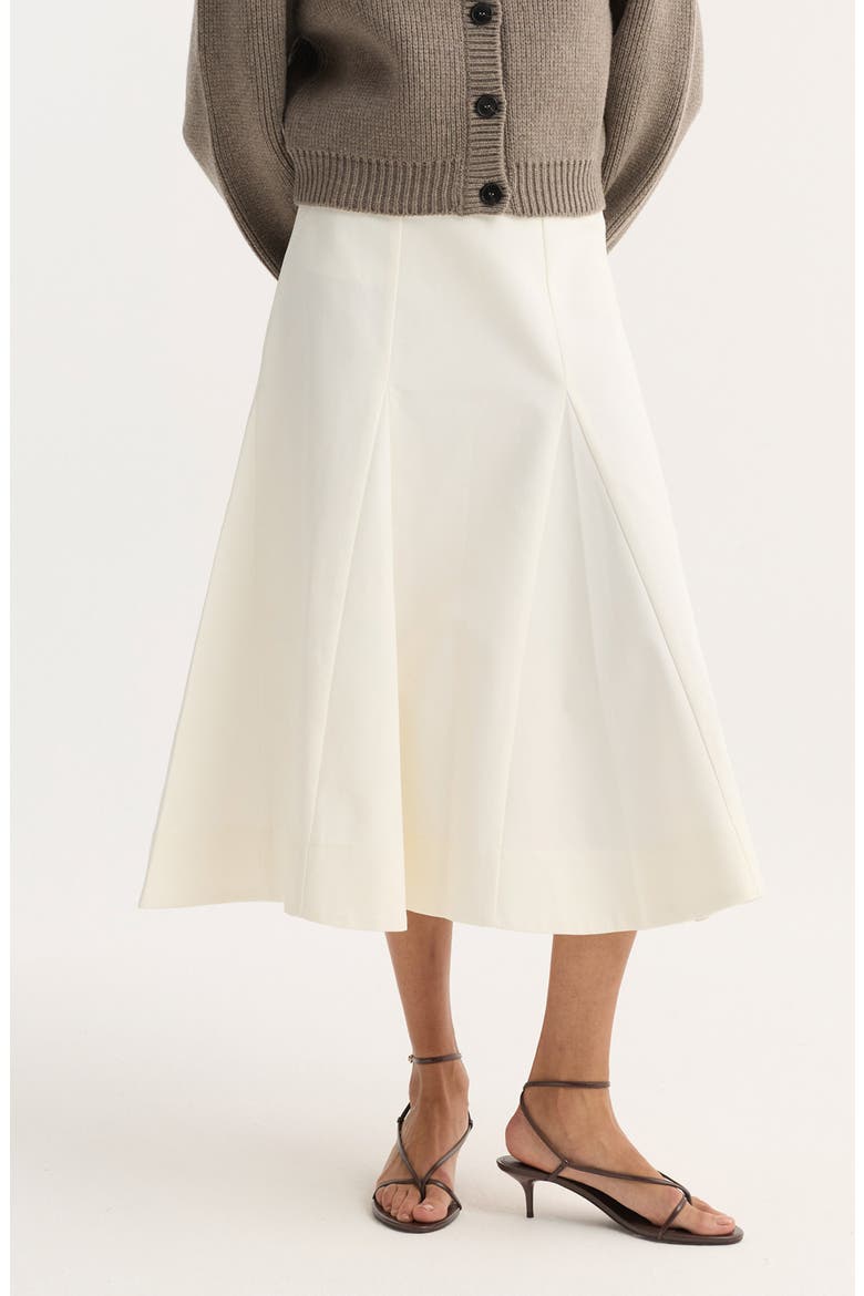 Sculptural Cotton Skirt, Main, color, PAPER WHITE