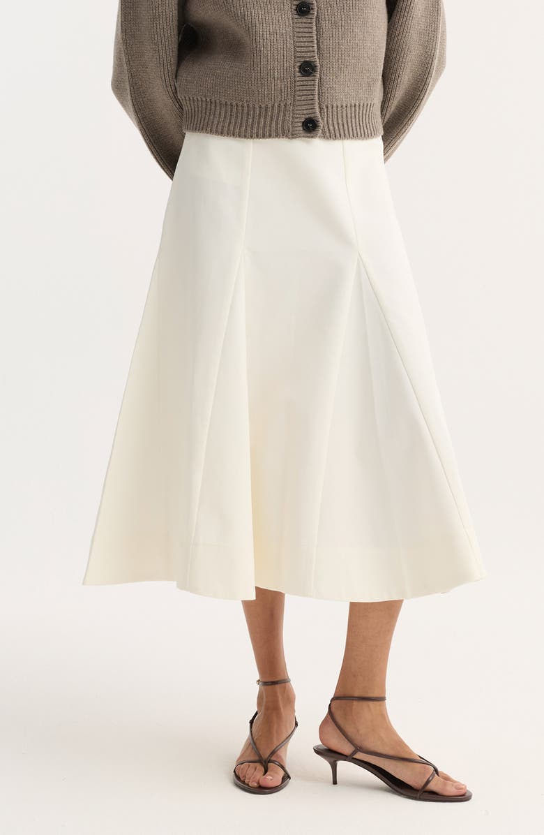 Róhe Sculptural Cotton Skirt, Main, color, Paper White