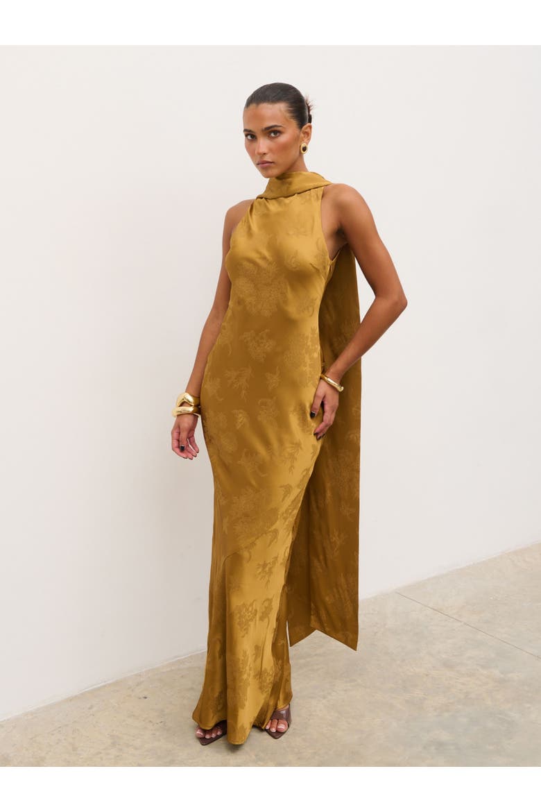 Lethe Scarf Maxi Dress, Alternate, color, Dark Honey