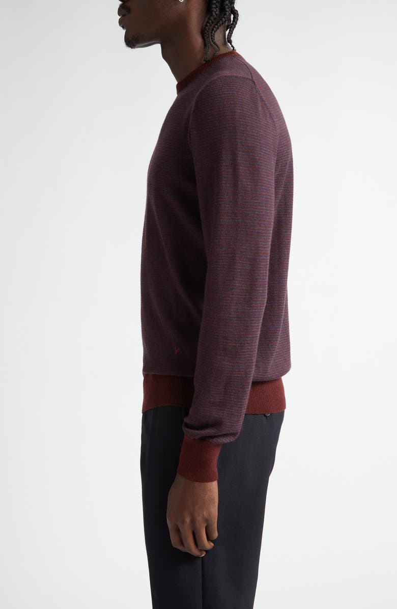 ISAIA Stripe Wool, Silk & Cashmere Crewneck Sweater, Alternate, color, Purple