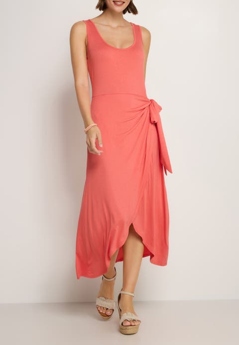 Women's Sleeveless Wrap Look Dress