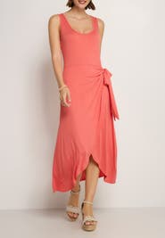 LASCANA Sleeveless Wrap Look Dress