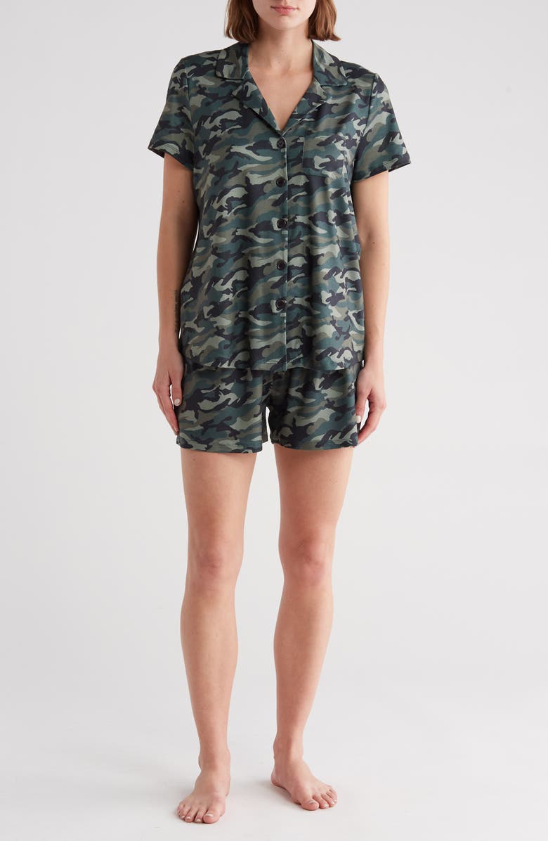 SECRET LACE Camo Lux Shorts Pajamas, Main, color, 