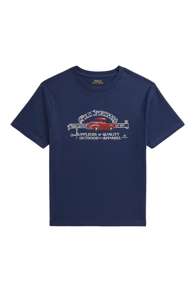 Kids' Sportsman Graphic T-Shirt, Main, color, RUSTIC NAVY