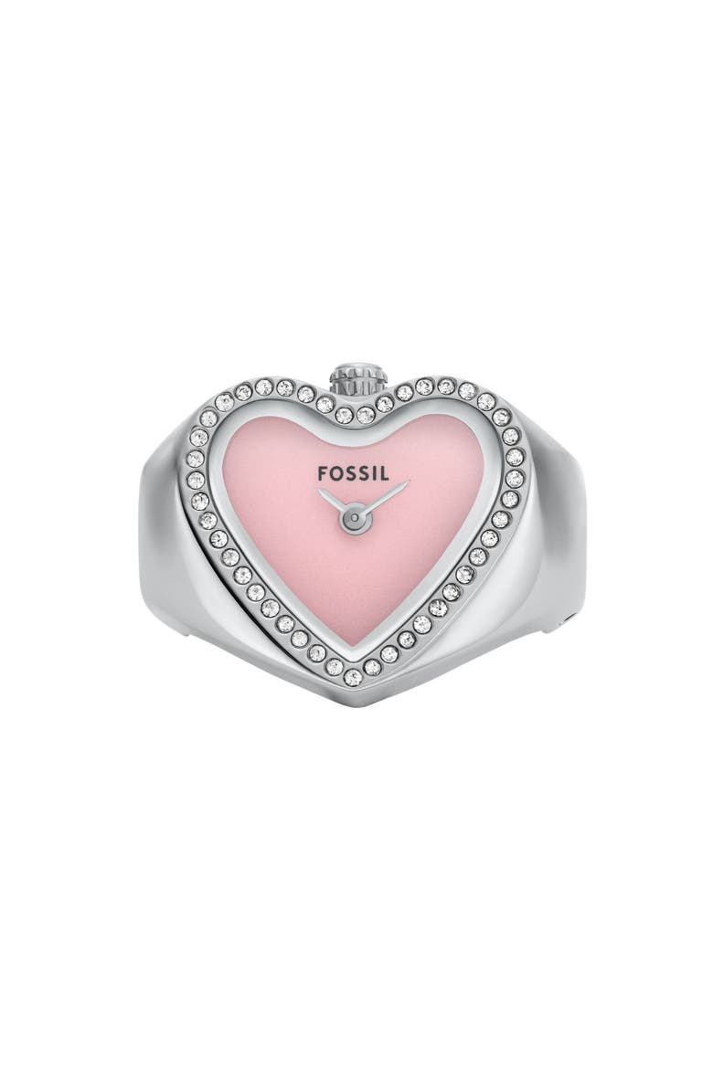 Heart Watch Ring, Alternate, color, SILVER