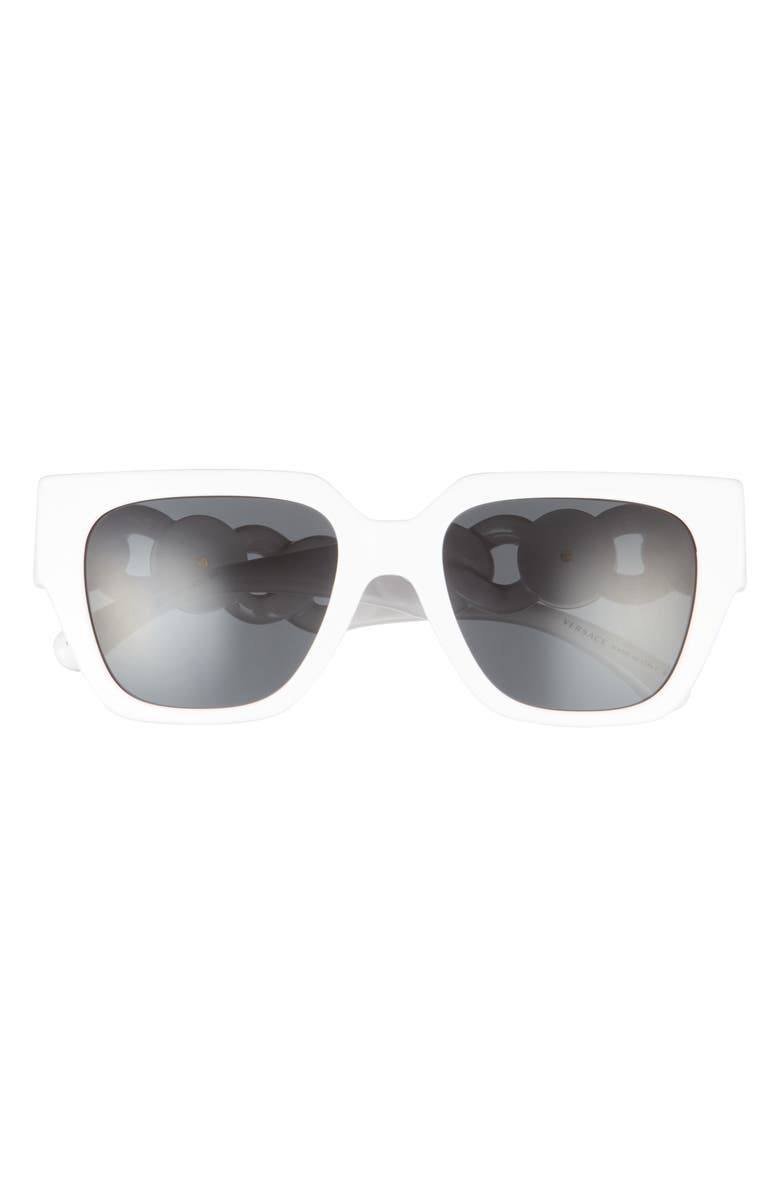 Versace 53mm Square Sunglasses, Main, color, White