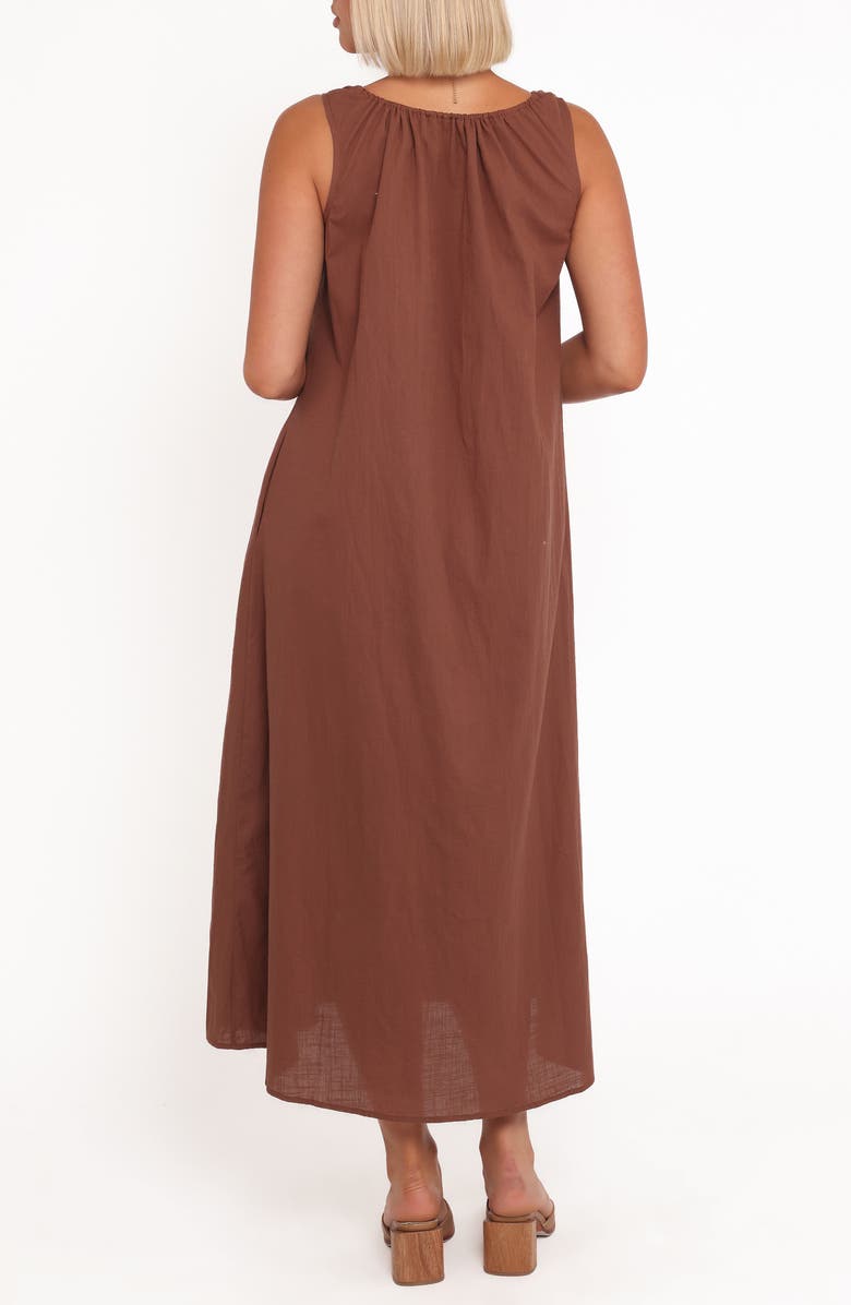 Petal & Pup Bowman Cotton Midi Dress, Alternate, color, Chocolate Brown