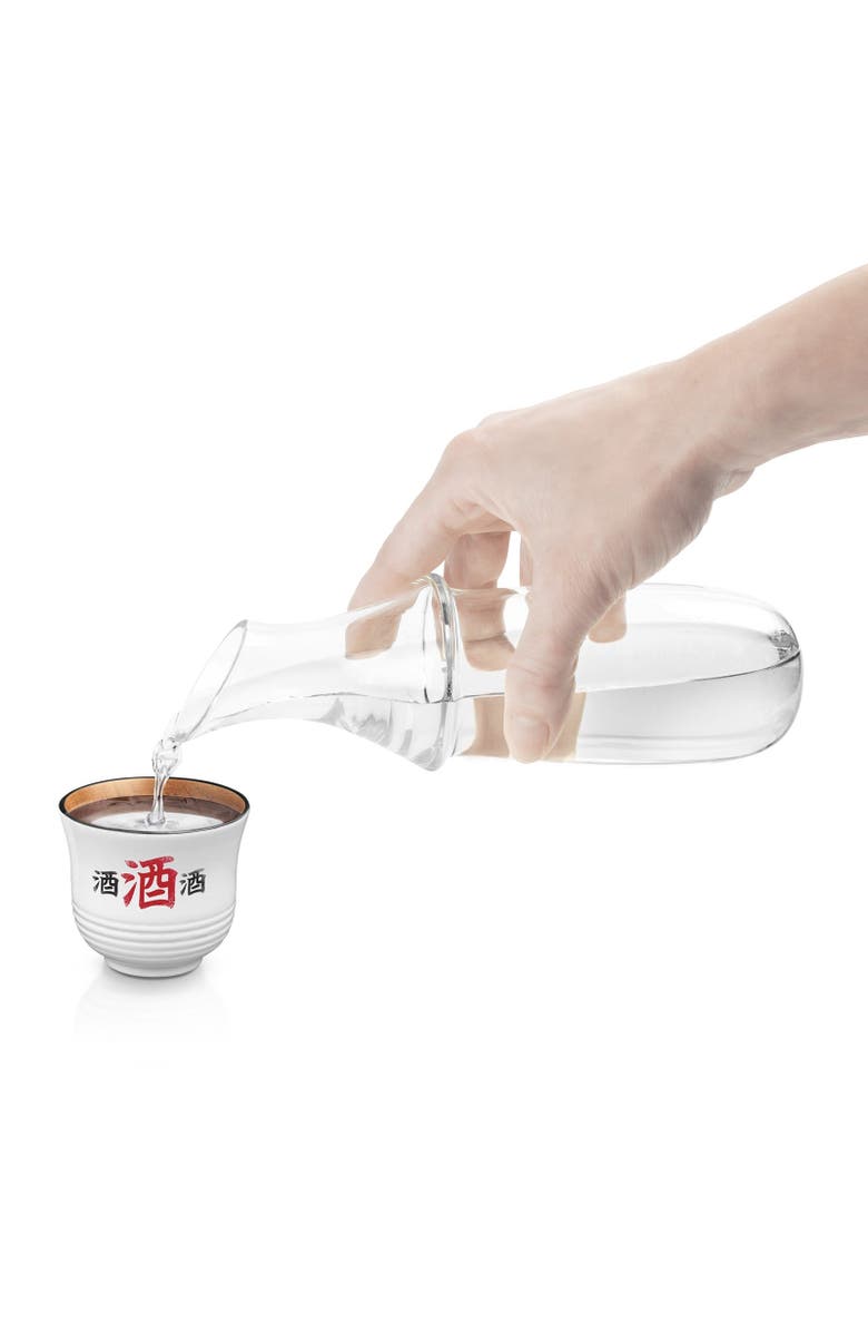 FINAL TOUCH Sake Decanter Set - Frosted White, Alternate, color, White