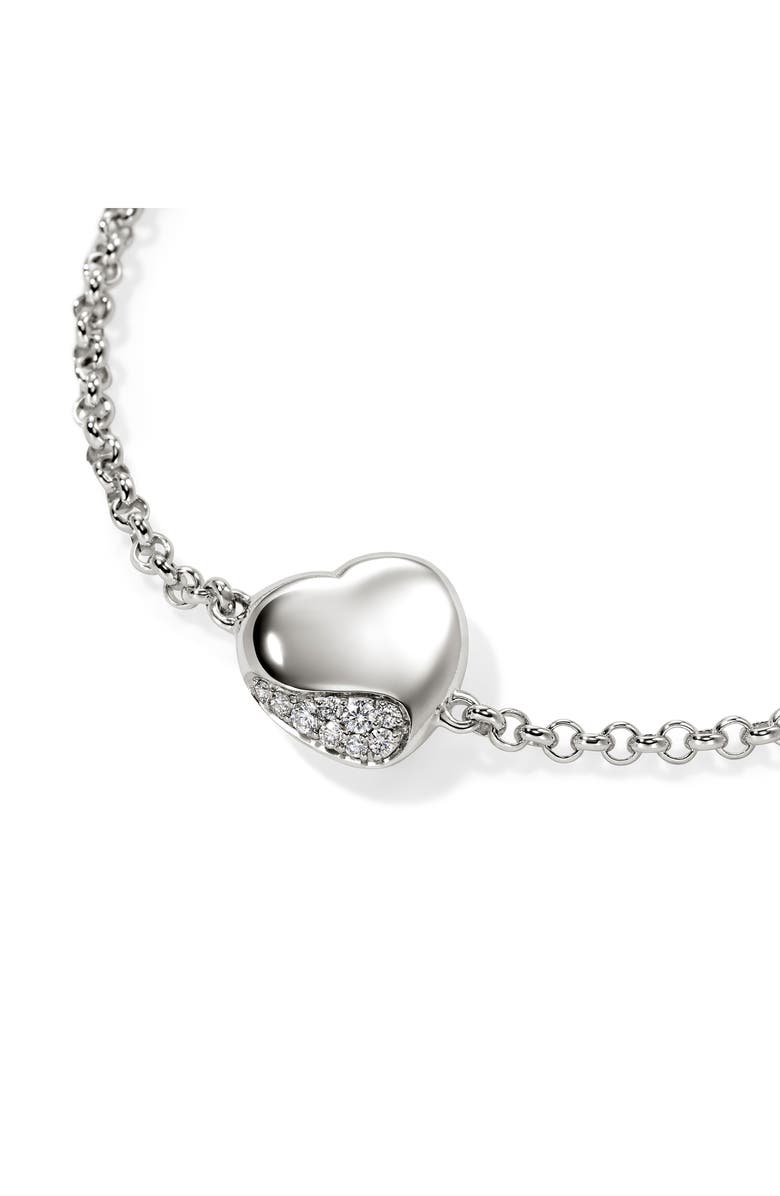 John Hardy Pebble Heart Pavé Diamond Bracelet, Alternate, color, 