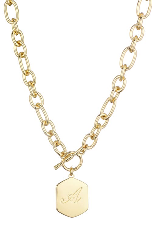 Adornia Monogram Initial Pendant Necklace In Gold
