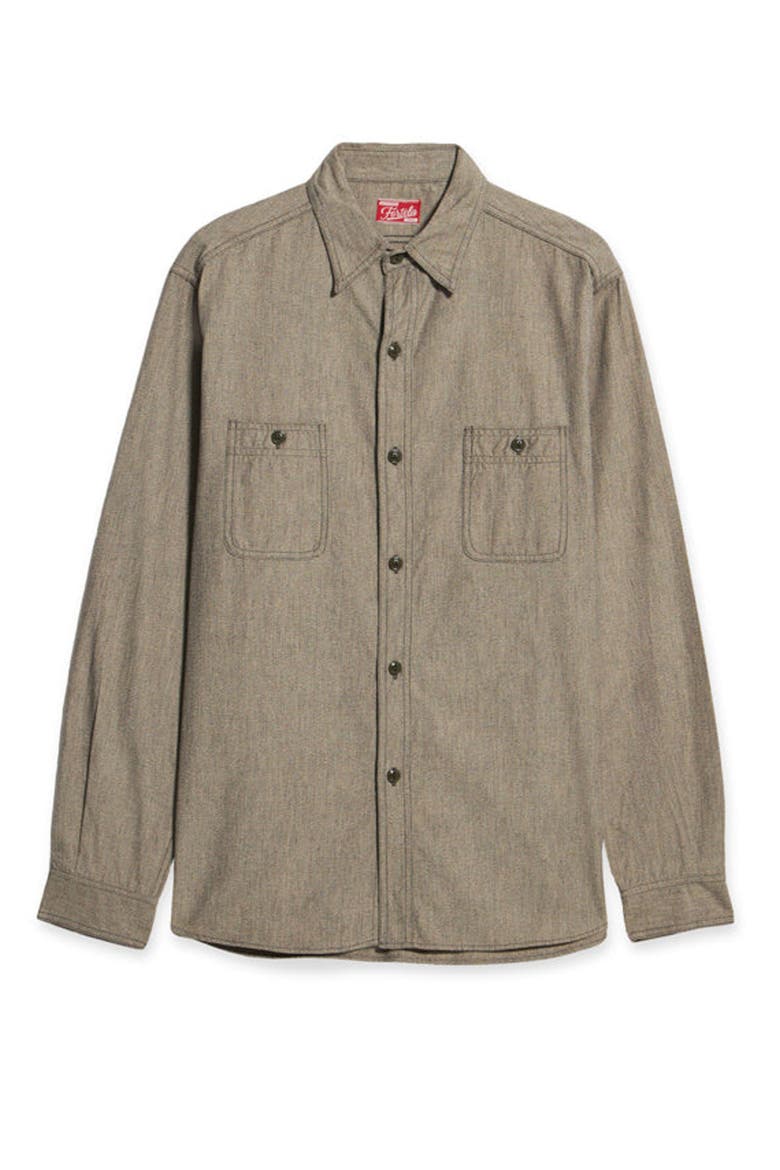 Otero Carbon Chambray Shirt, Main, color, GREY