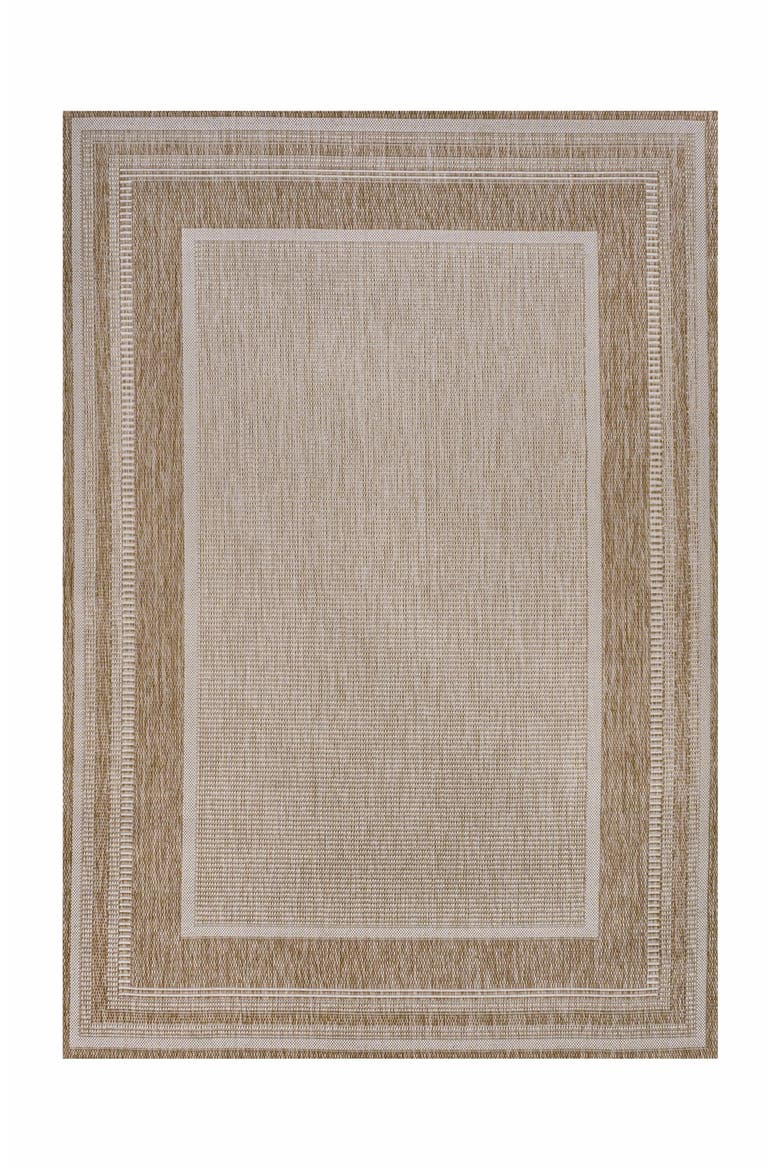 Beckett Classic Casual Border Stripe Indoor/Outdoor Area Rug, Alternate, color, Beige/Cream