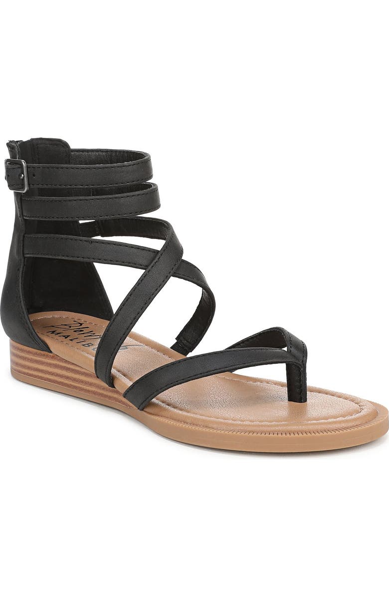 Blowfish Malibu Adrian Strappy Sandal, Main, color, Black Faux Leather