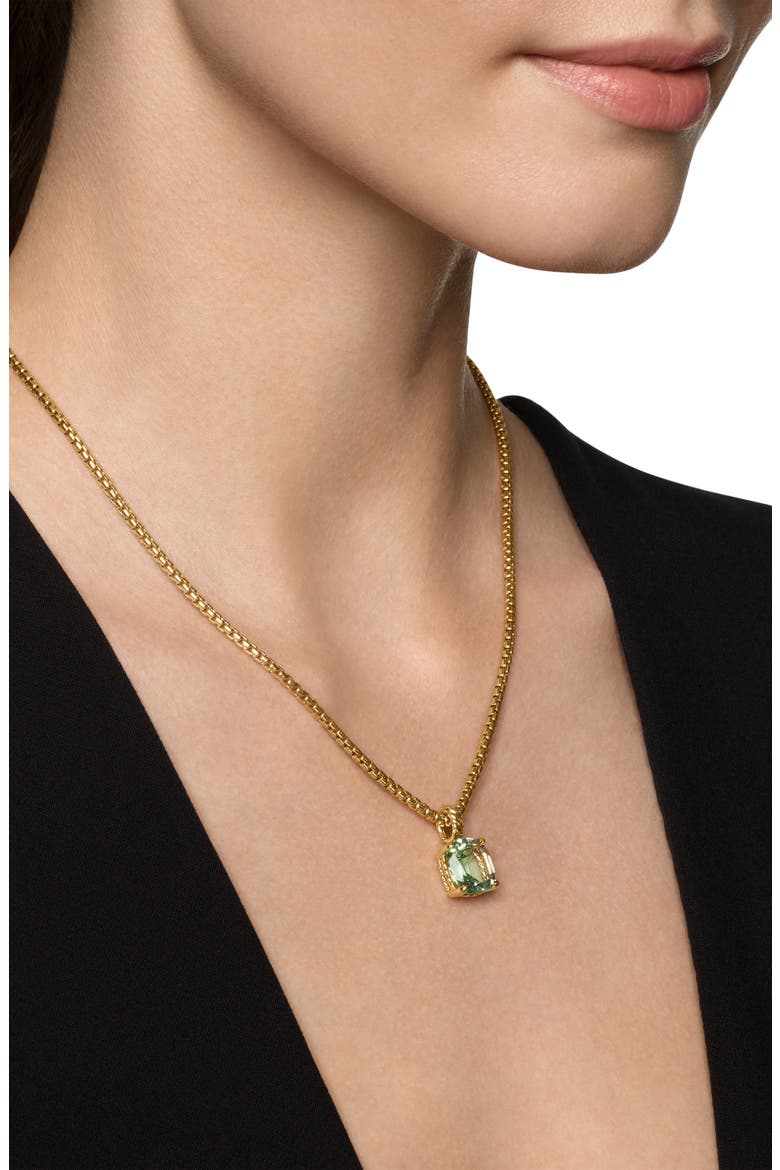 Marbella Pendant in 18K Yellow Gold, Alternate, color, NEW PRASIOLITE