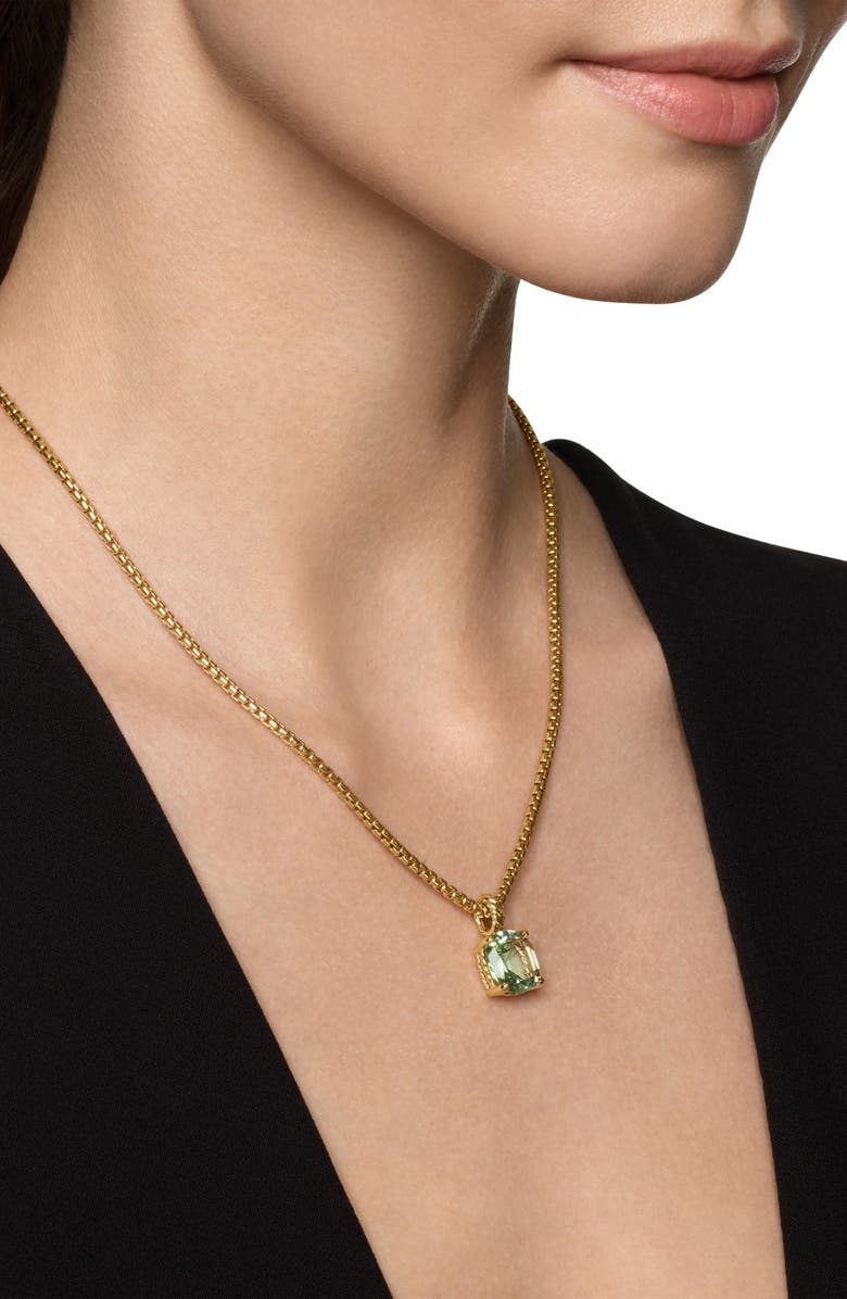 David Yurman Marbella Pendant in 18K Yellow Gold, Alternate, color, New Prasiolite