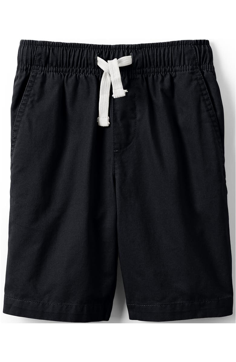 Lands' End Kids Pull On Chambray Elastic Waist Shorts, Main, color, Black
