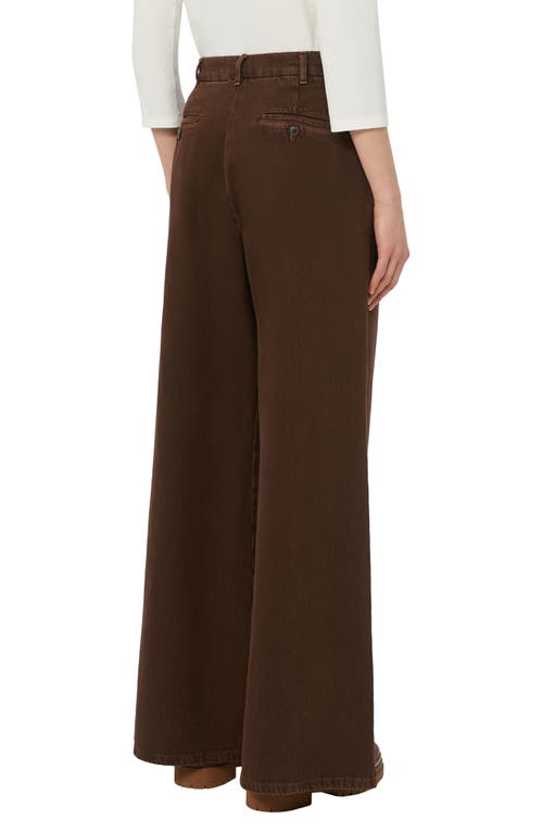 Weekend Max Mara Nanda Pleated High Waist Wide Leg Jeans In Brown