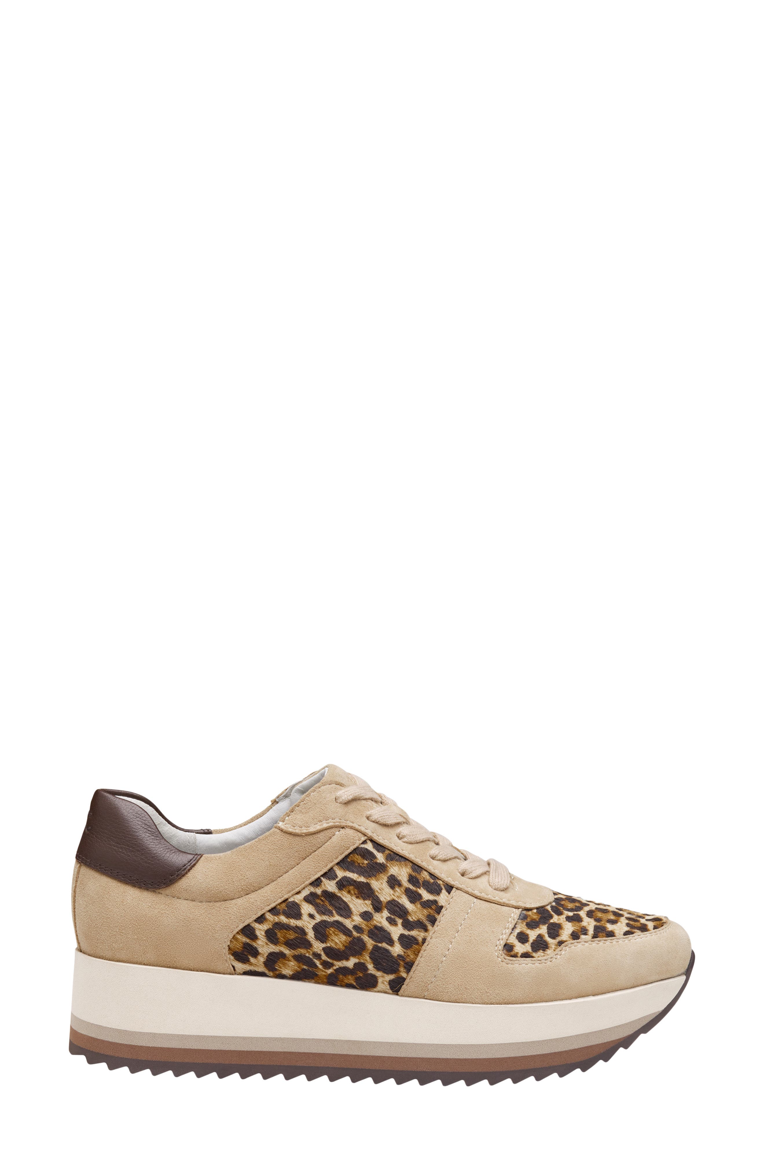 Gracie Colorblock Sneaker, Alternate, color, SAND SUEDE/LEOPARD CALF HAIR