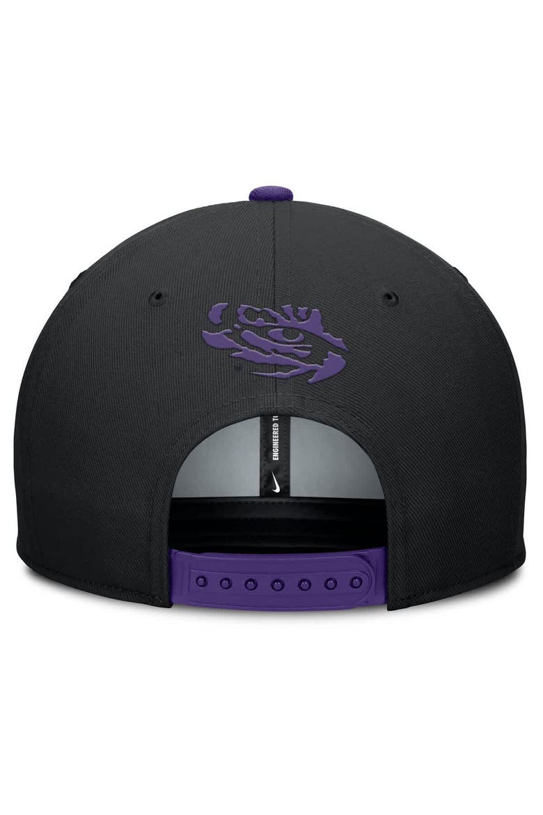 Men's Nike Black/Purple LSU Tigers 2025 Sideline Campus Pro Local Snapback Hat, Alternate, color, Black