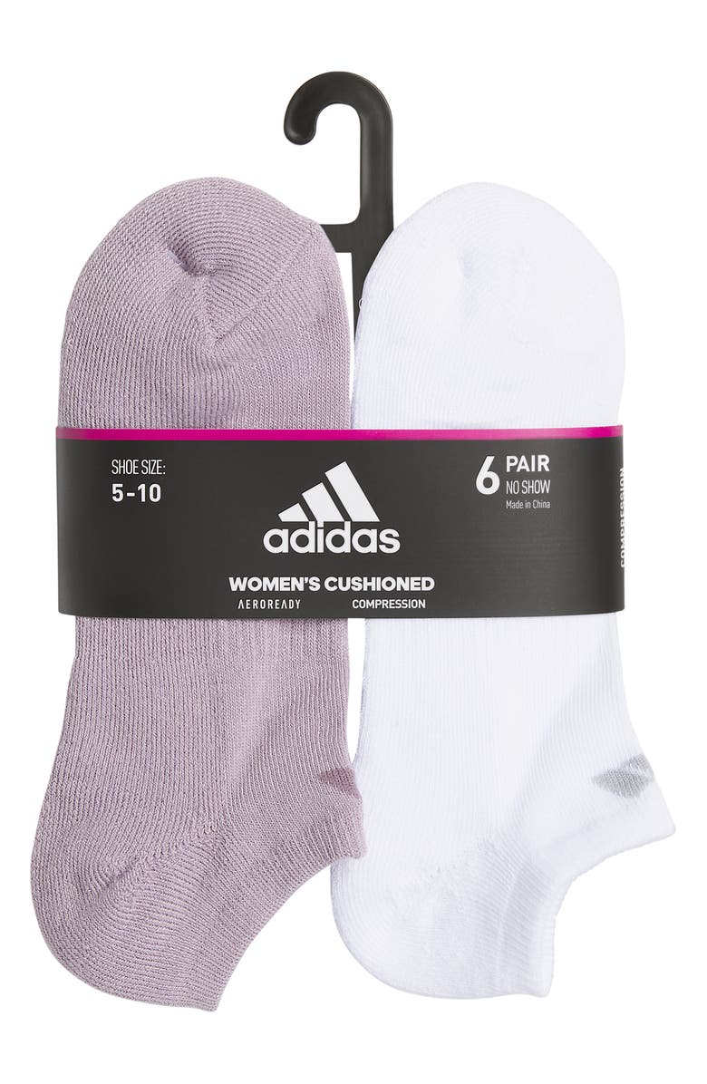 adidas Athletic Cushioned Ankle Socks, Alternate, color, Light Purple