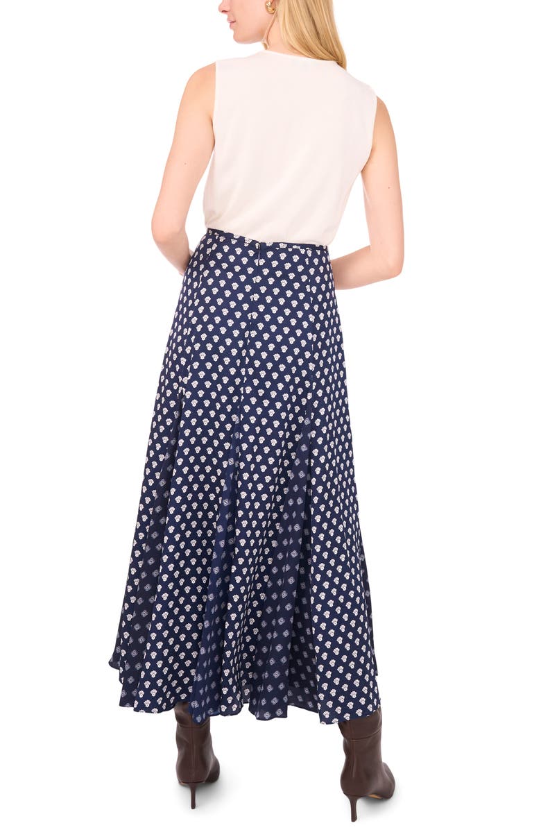 1.STATE Foulard Print Godet Maxi Skirt, Alternate, color, Classic Navy