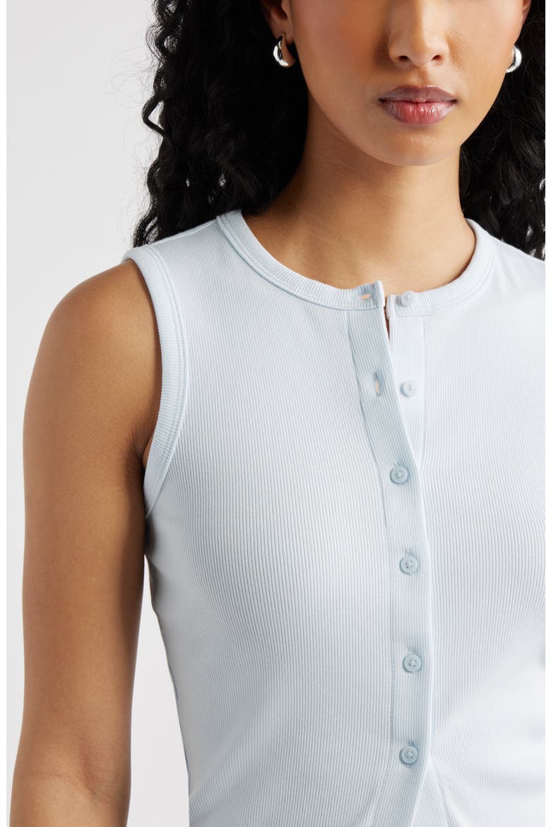 Rib Button-Up Tank, Alternate, color, BLUE BREEZE