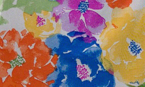 24seven Comfort Apparel Watercolor Floral Print Sheer Open Front Long Jacket In Multi