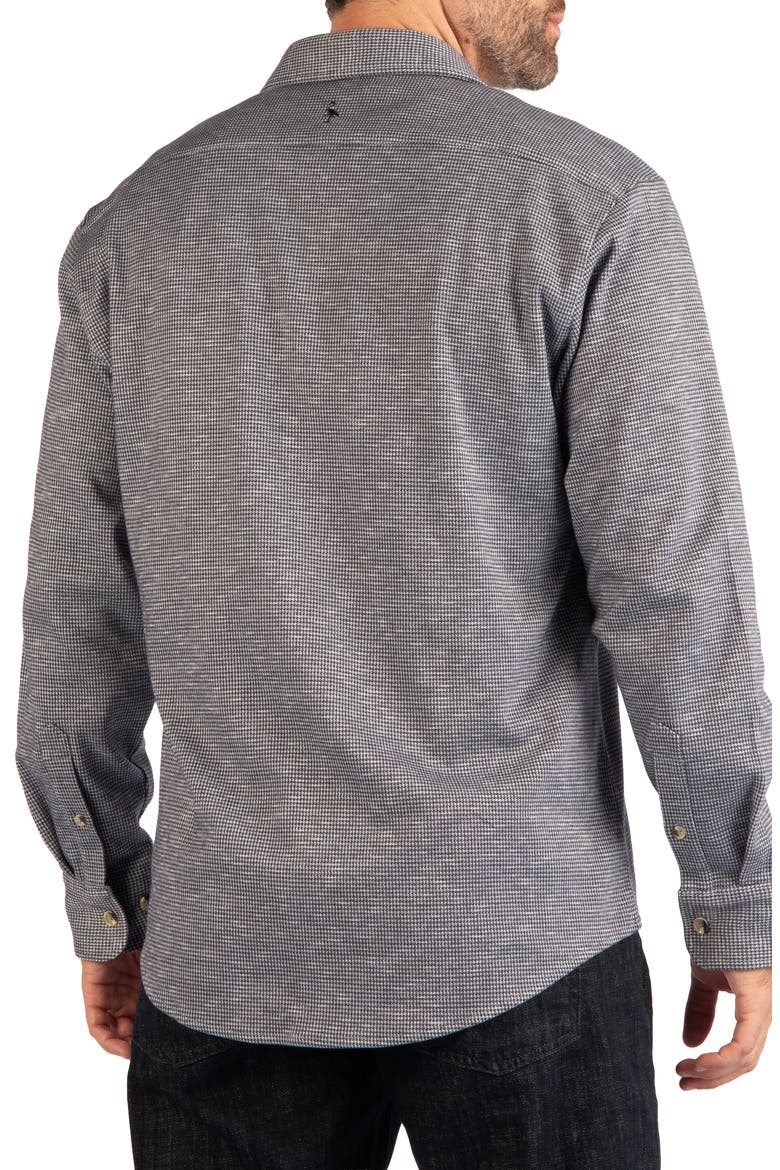 Melange Twill Shirt, Alternate, color, DARK GREY