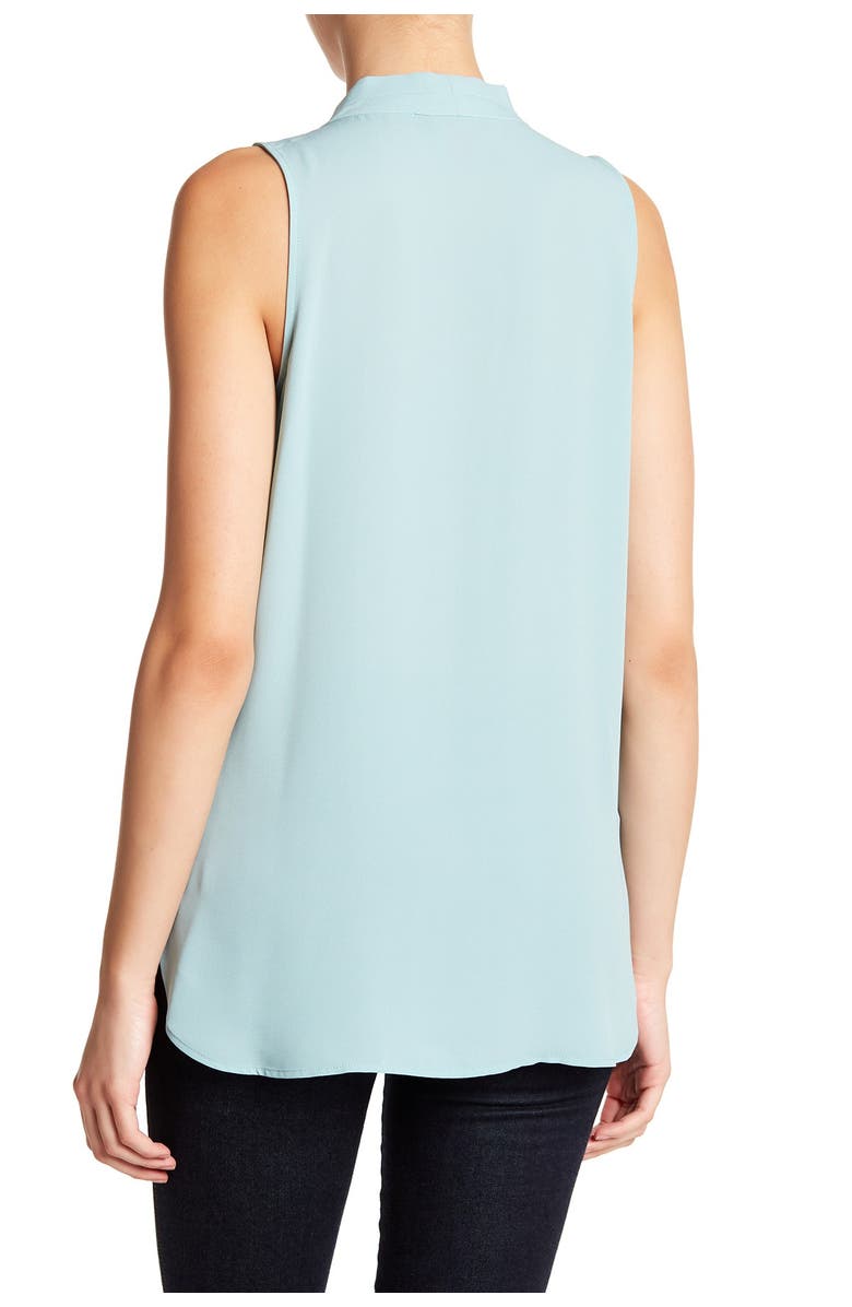 Vince Camuto Pleated V-Neck High/Low Tank Top, Alternate, color, 