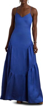 Lauren Ralph Lauren Shantung Tiered Gown