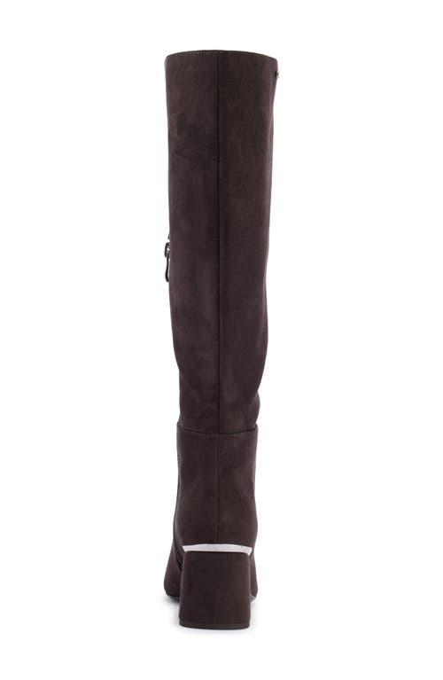 Dkny Cana Knee High Block Heel Boot In Brown