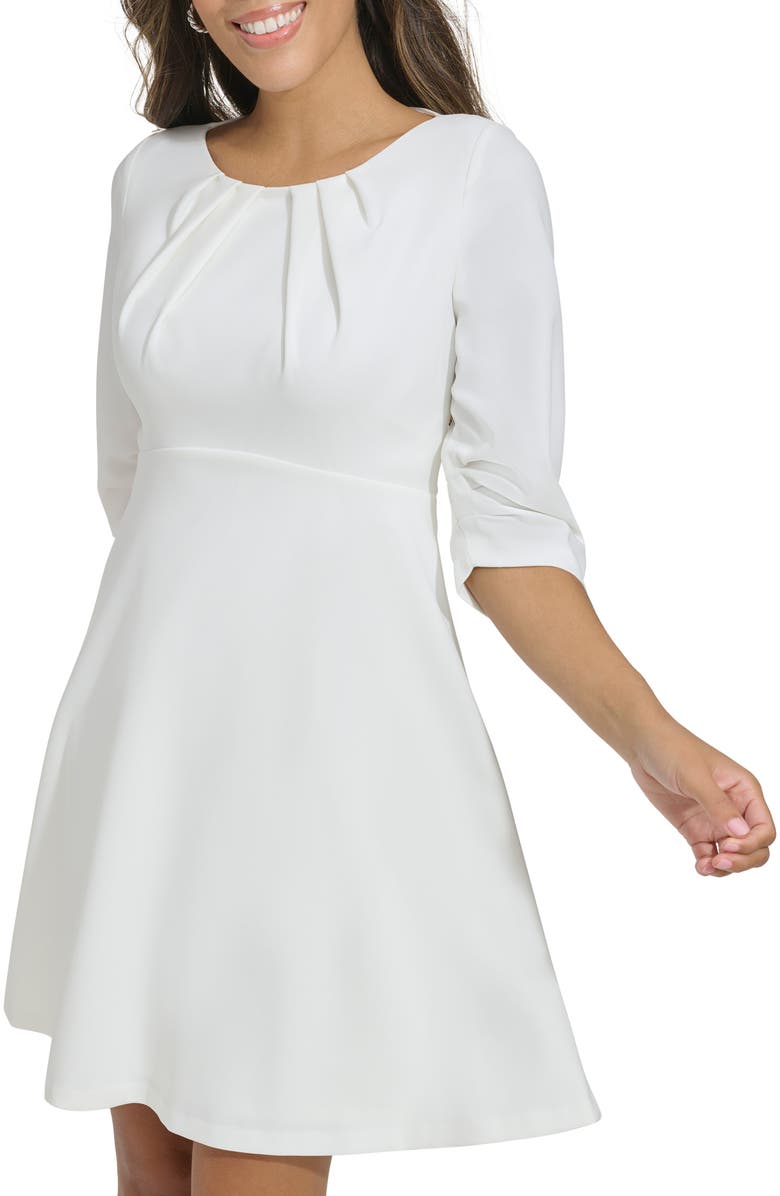 Calvin Klein Pleated Sleeve A-Line Dress, Alternate, color, 