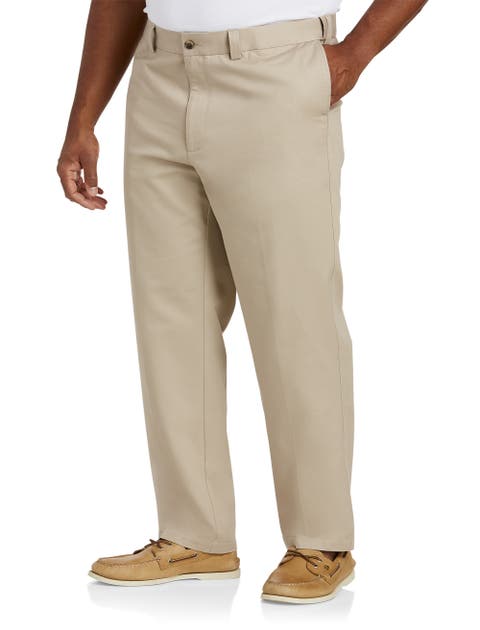 Big & Tall Flat-Front Twill Pants
