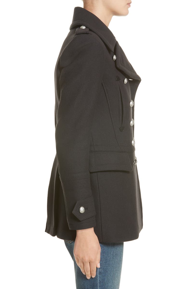 Burberry Milbridgen Wool Blend Military Coat, Alternate, color, 