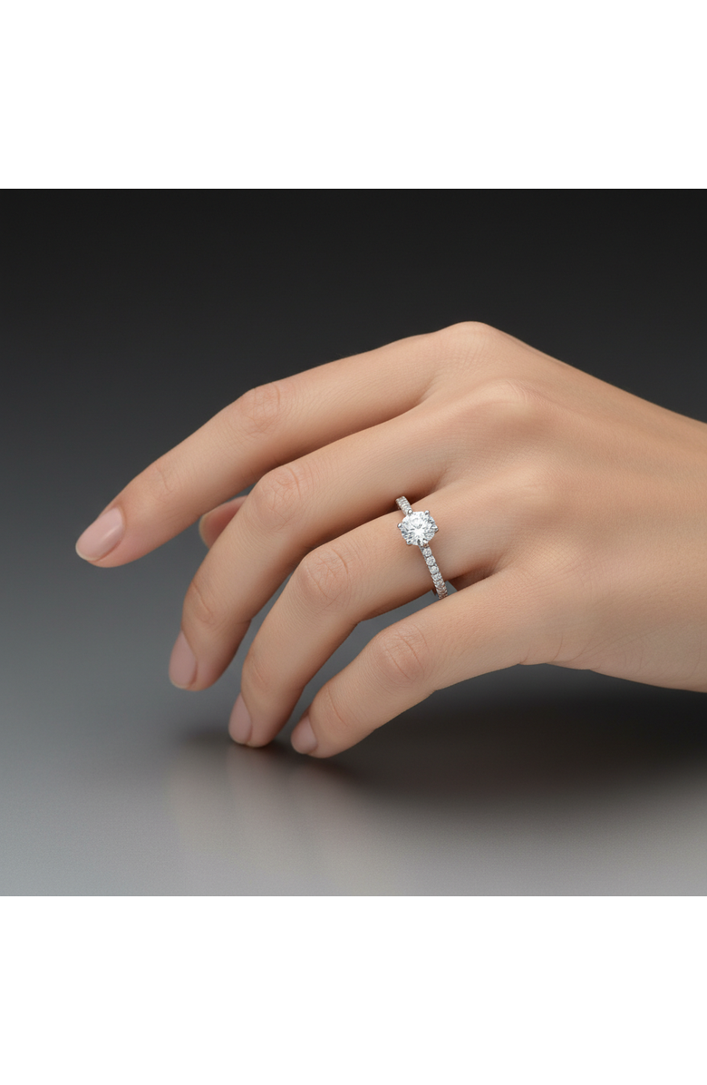 LuvMyJewelry Freya 14K White Gold Round Cut Lab Grown Diamond Solitaire Engagement Ring - 1.25 ctw, Alternate, color, 14K White Gold