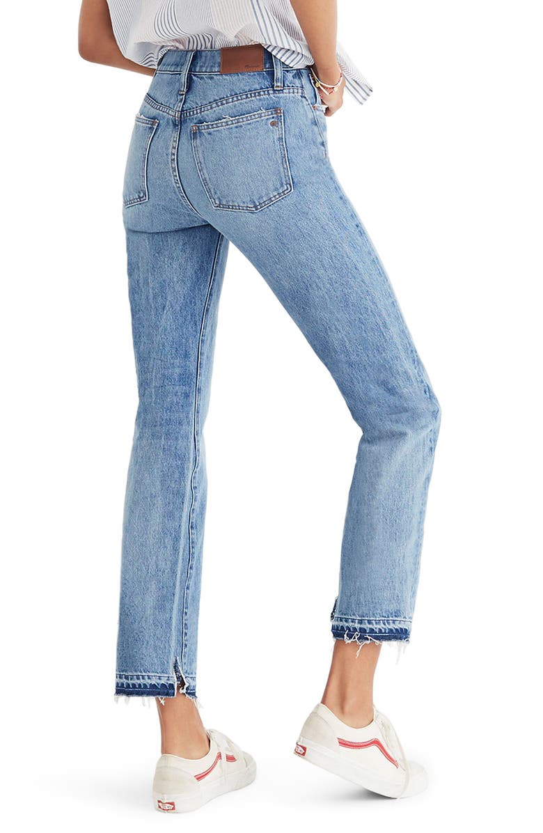 Madewell Classic Distressed Straight Leg Jeans, Alternate, color,