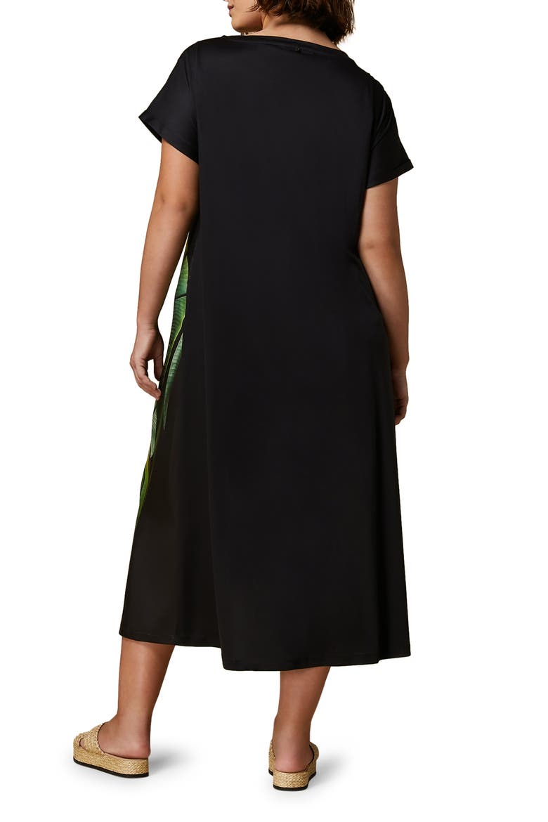 Cadine Floral Print Jersey Dress, Alternate, color, BLACK