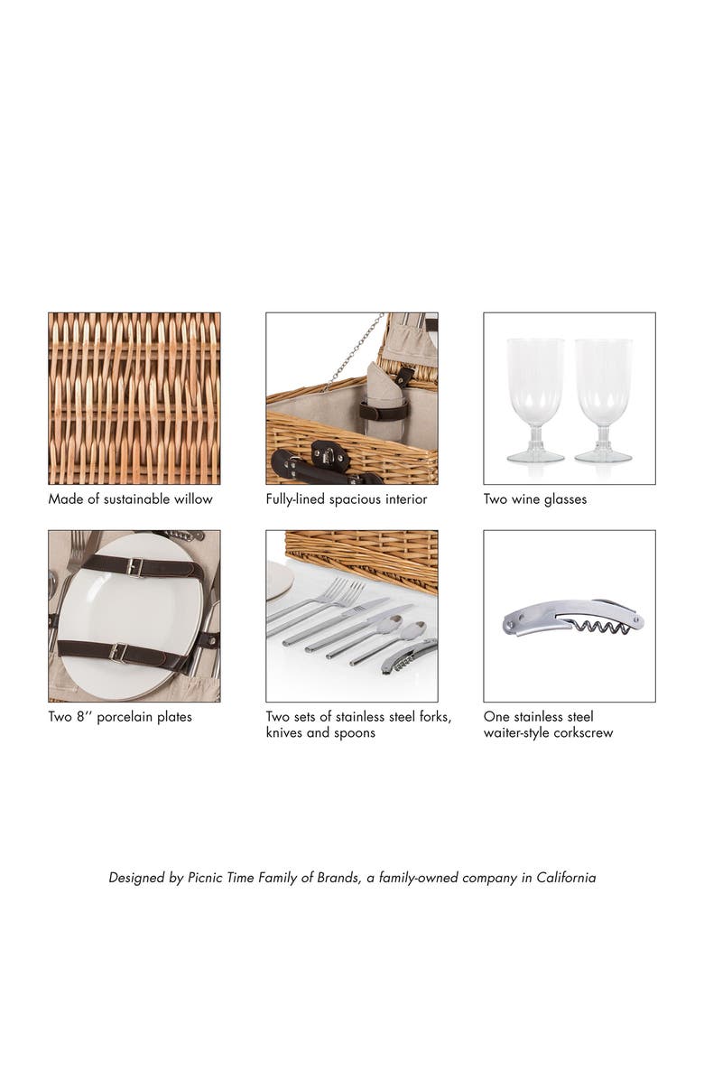 Picnic Time Classic Picnic Basket, Alternate, color, Beige