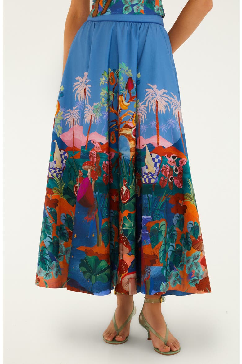 Dream Landscape Organic Cotton Maxi Skirt, Main, color, MULTICOLOR