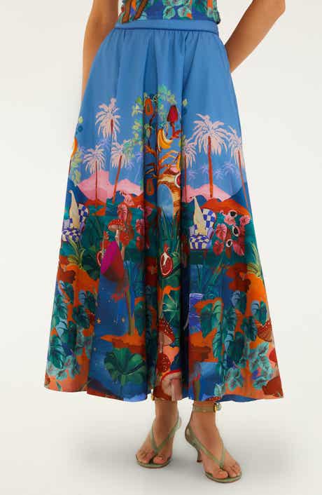 Dream Landscape Organic Cotton Maxi Skirt