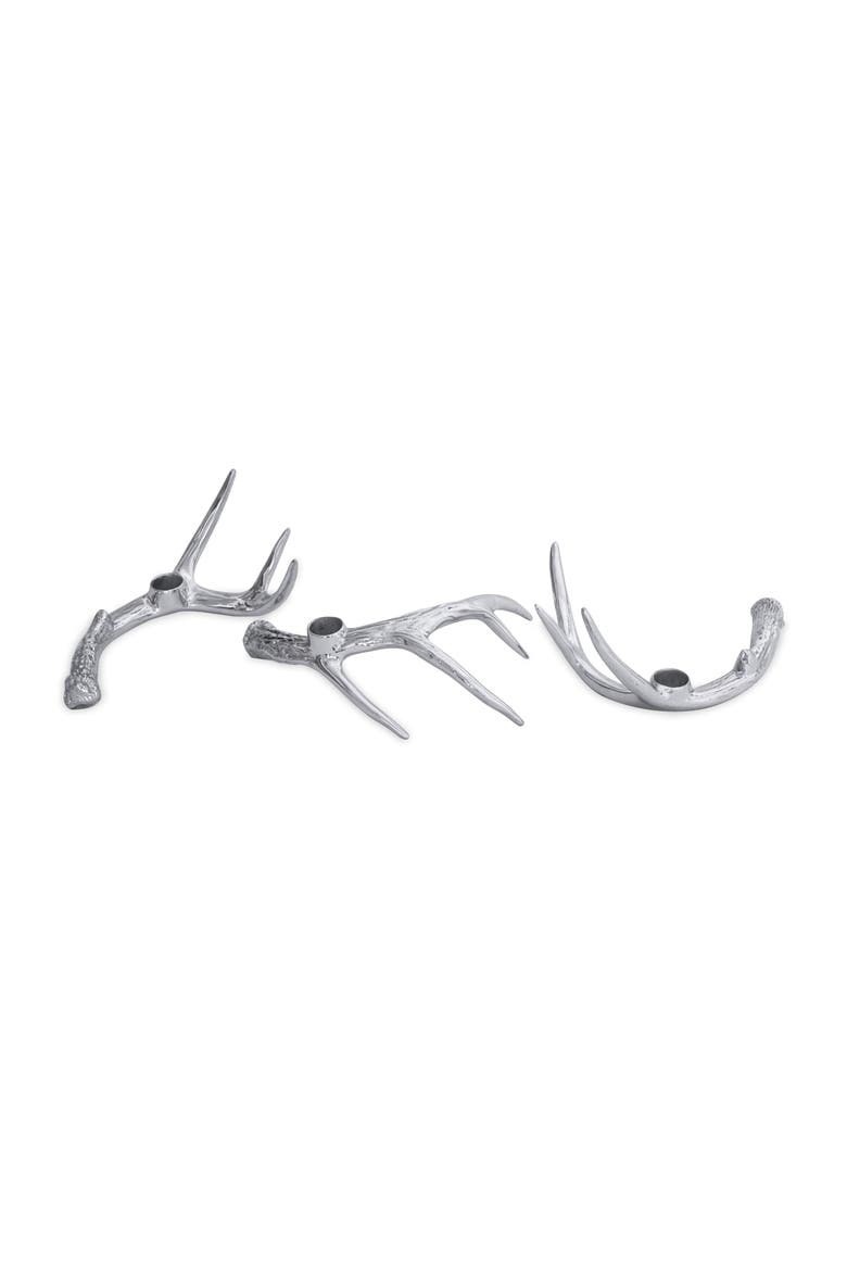 Western Antler Candlestick Set of 3, Main, color, Silver