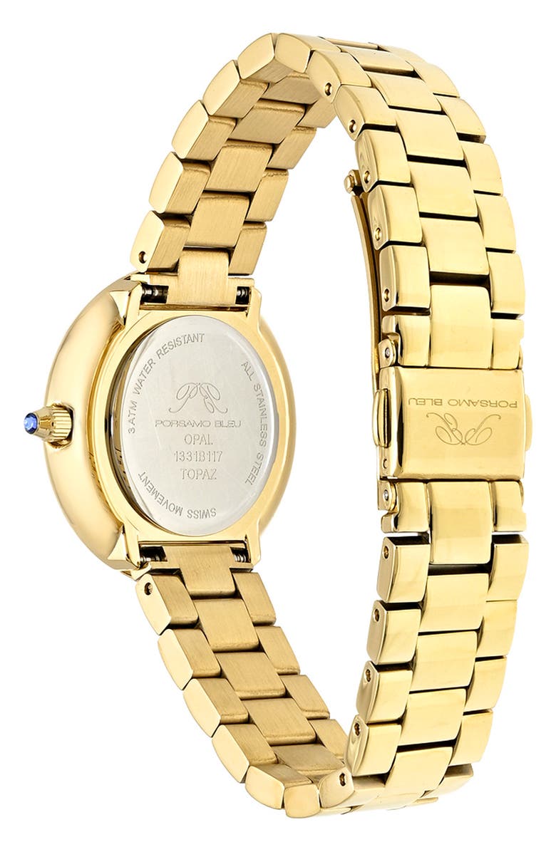 PORSAMO BLEU Opal Swiss Quartz Bracelet Watch, 32mm, Alternate, color, Gold