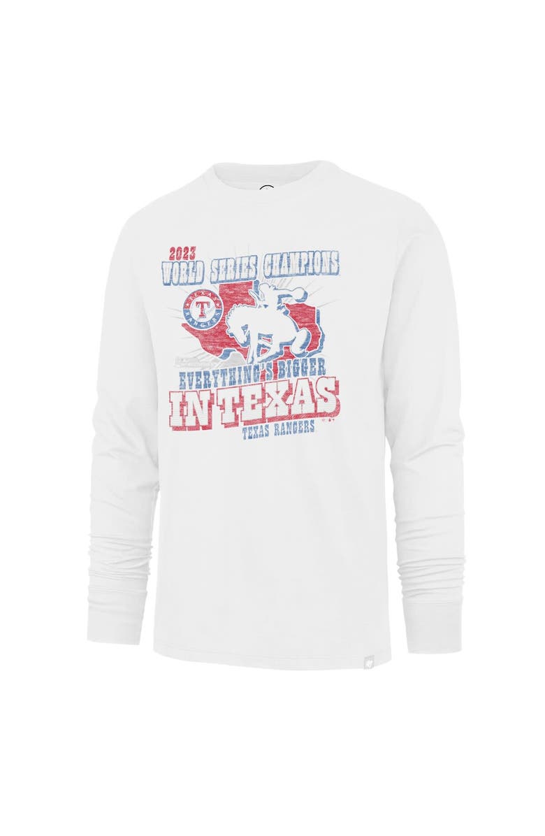 '47 Men's '47 White Texas Rangers 2023 World Series Champions Local Playoff Franklin Long Sleeve T-Shirt, Alternate, color,