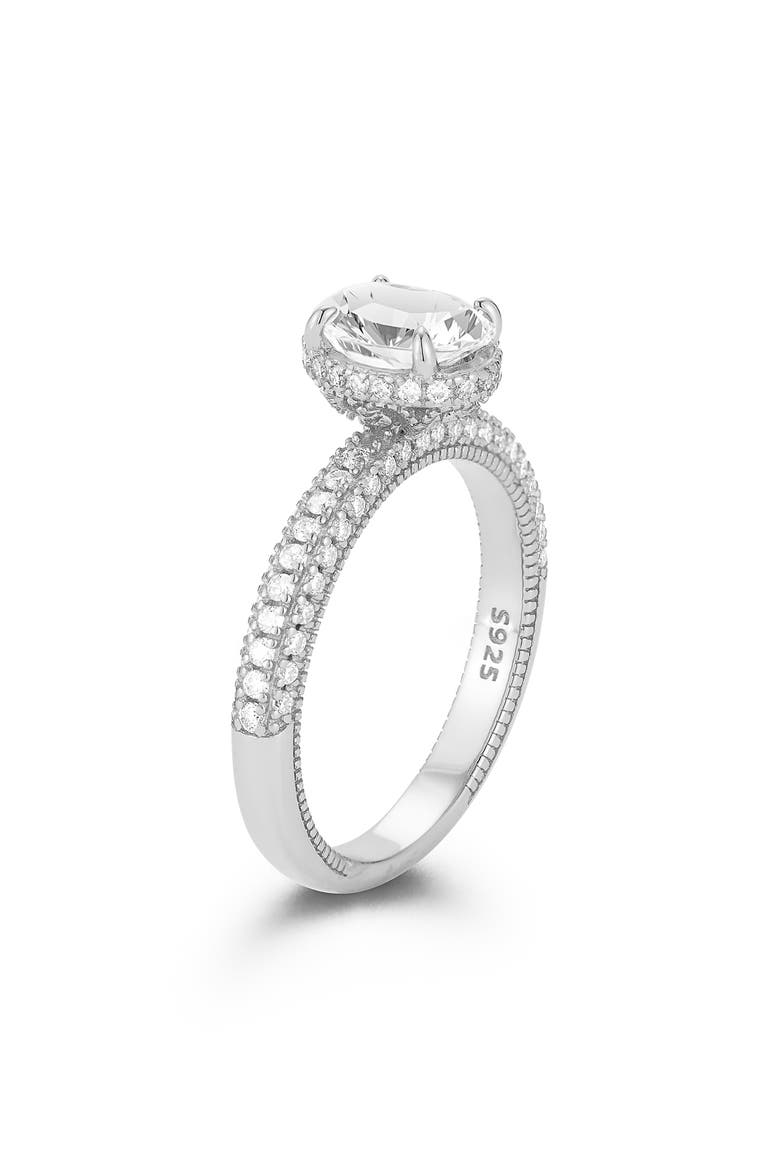 Oval Moissanite Ring, Alternate, color, SILVER