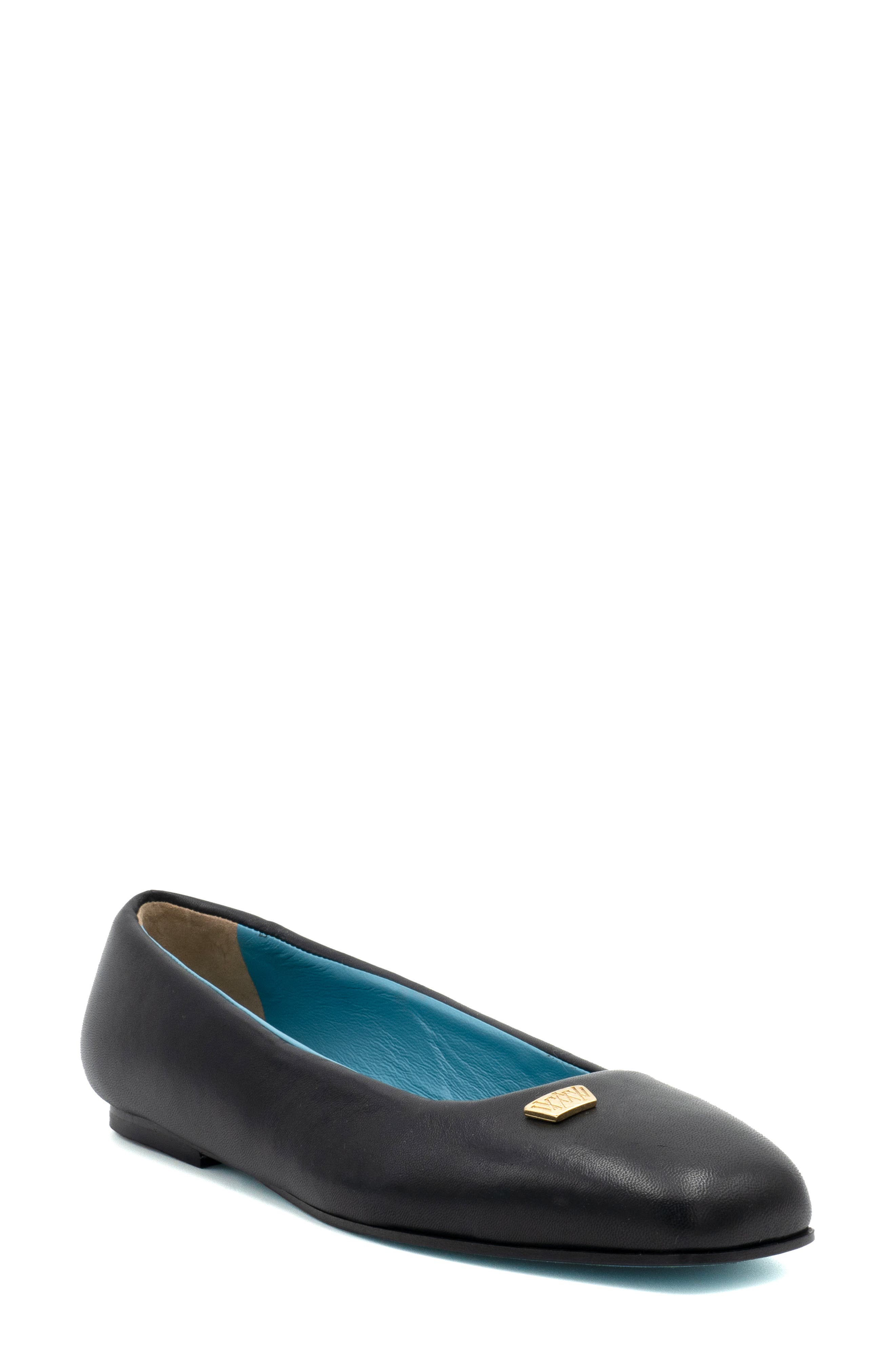 Valentina Rangoni Buccola Ballet Flat, Main, color, Black Parmasoft