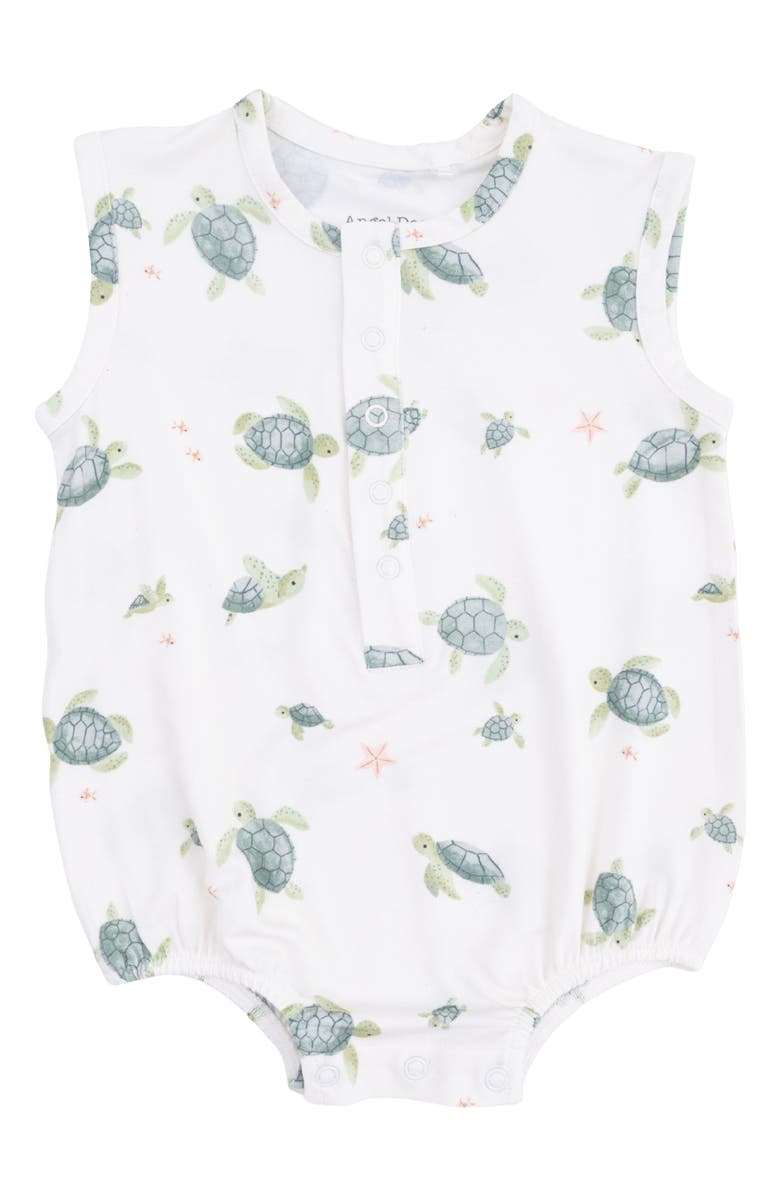 Angel Dear Sea Turtles Henley Bubble Romper, Main, color,